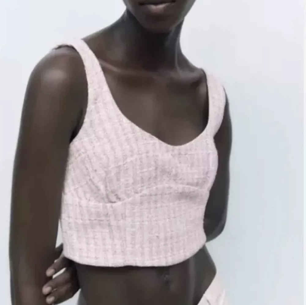 NWT Zara boucle bustier top sleeveless size S